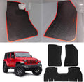 All Weather Rubber Floor Liners for Jeep Wrangler, Black Pack of 2 X3674