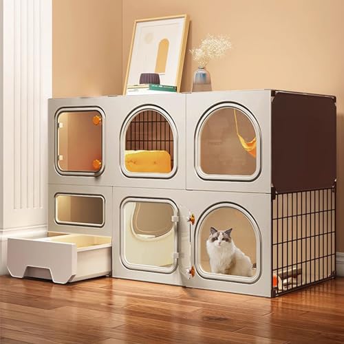 Large 2/3 Tier Cat Cage with Cat Litter Box W396969