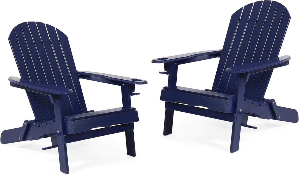 Acacia Wood Folding Adirondack Chairs Set of 2 Q172477