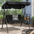 Patio Loveseat Canopy Hammock Porch Swing with Stand B801531