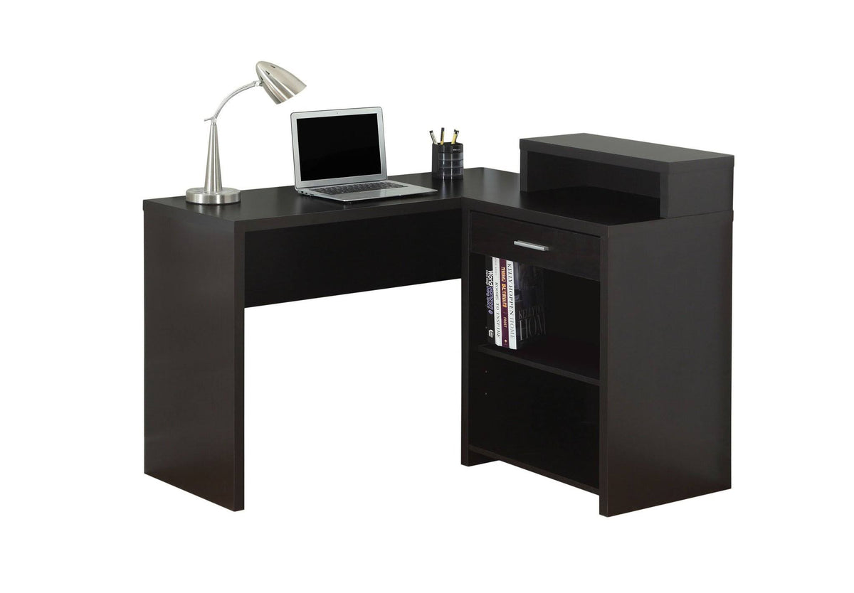 Cappuccino Corner Computer Desk with Storage W7164