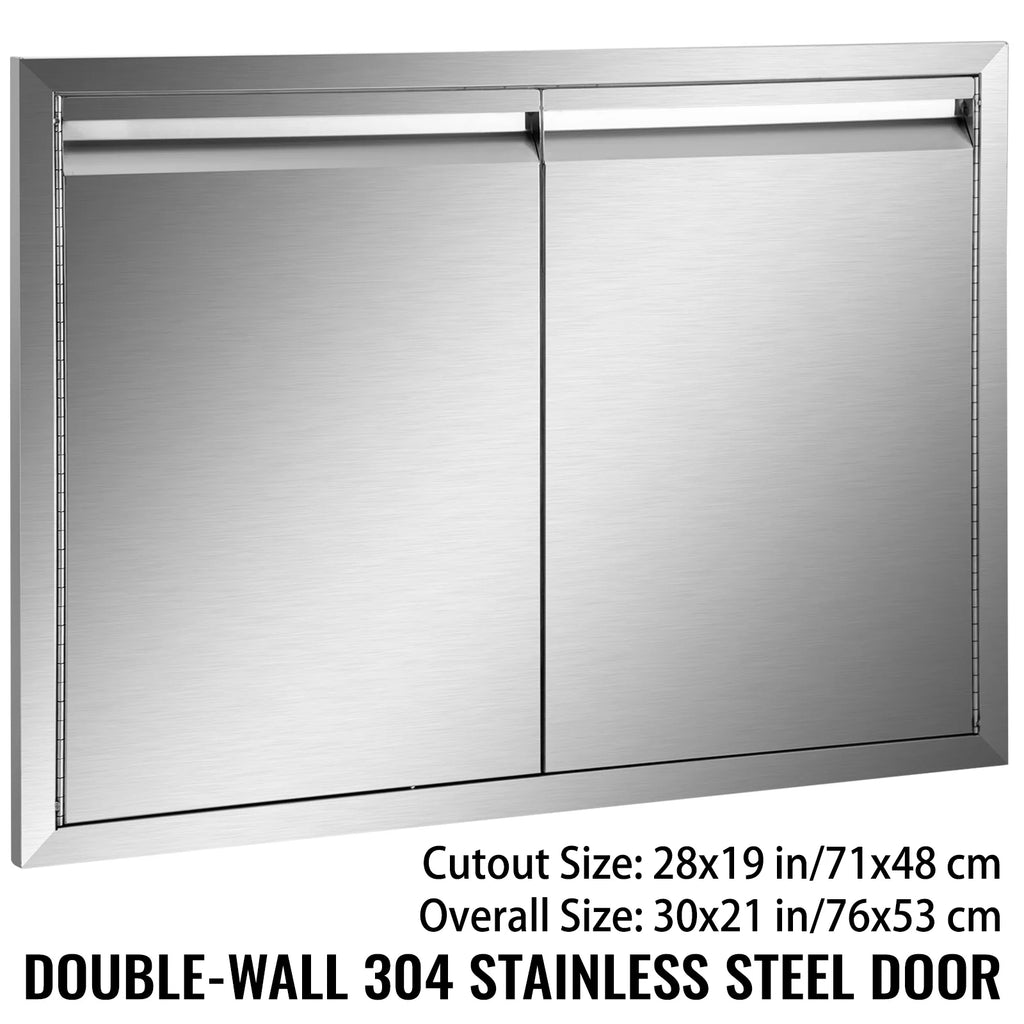 Double Wall Stainless Steel Outdoor Access Door with Hooks Q693808
