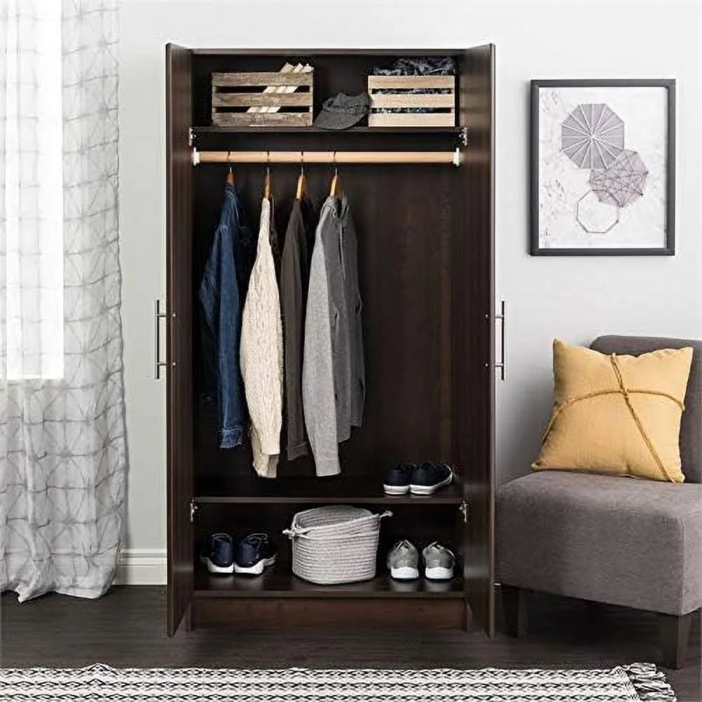 32" Wardrobe Armoire In Espresso H37258