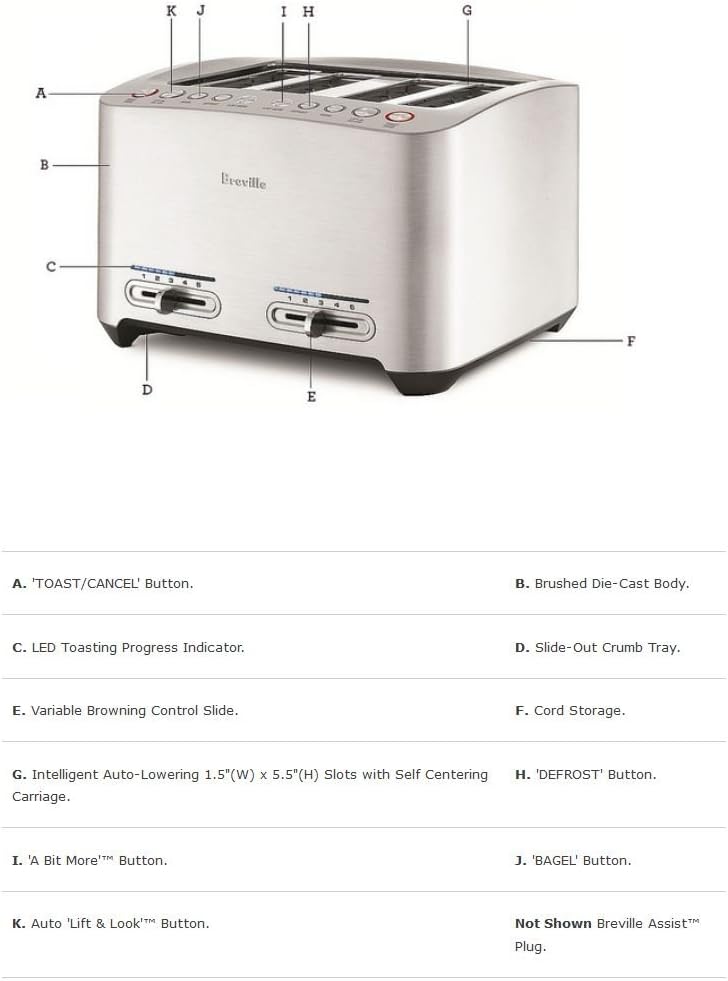 Stainless Steel 4-Slice Toaster O1250