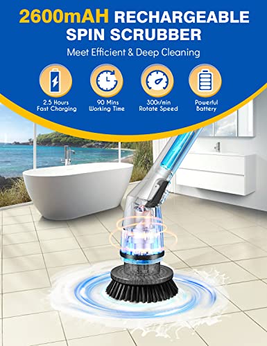 Cordless Electric Scrubber with 5 Brush Heads G341745