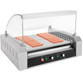 30 Hot Dog 11 Roller Stainless Steel Electric Cook Warmer Machine with Cover C373750