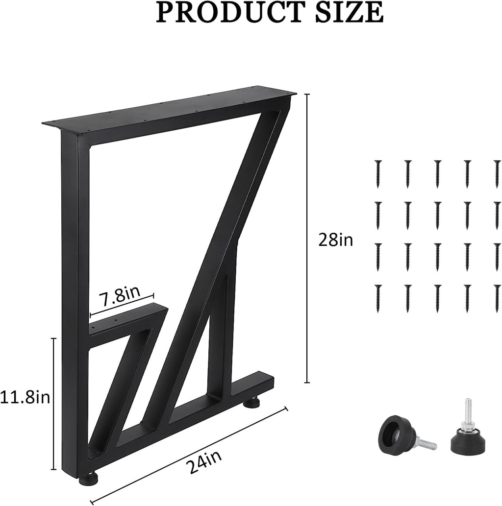 Black Heavy Duty Metal Table Legs 28"x124" (2PCS) S84576