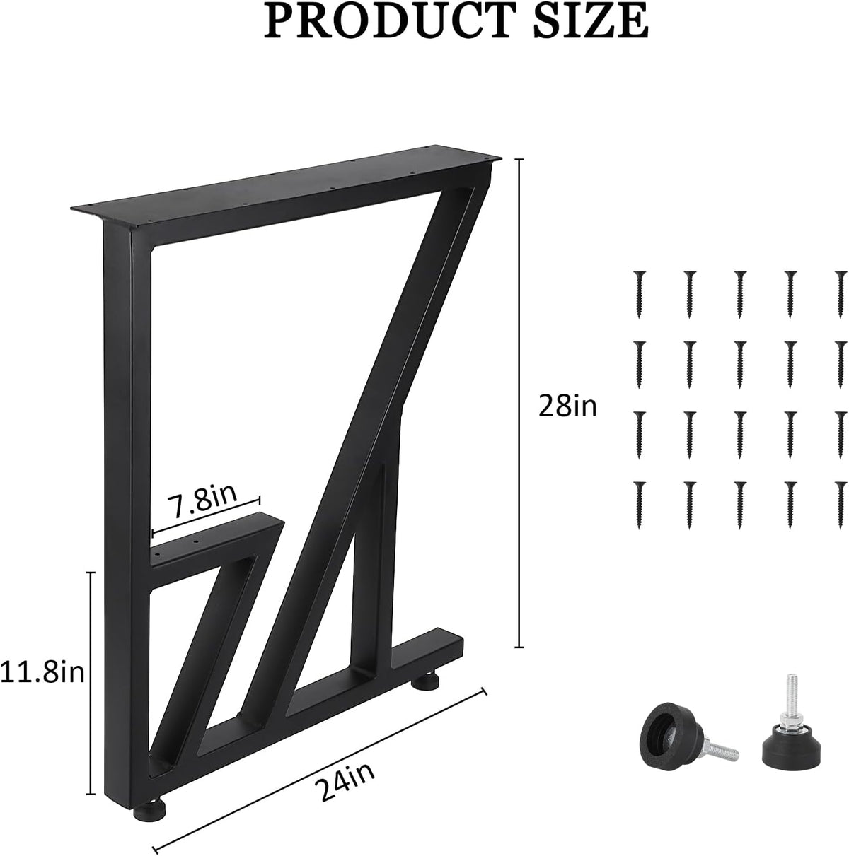 Black Heavy Duty Metal Table Legs 28"x124" (2PCS) S84576