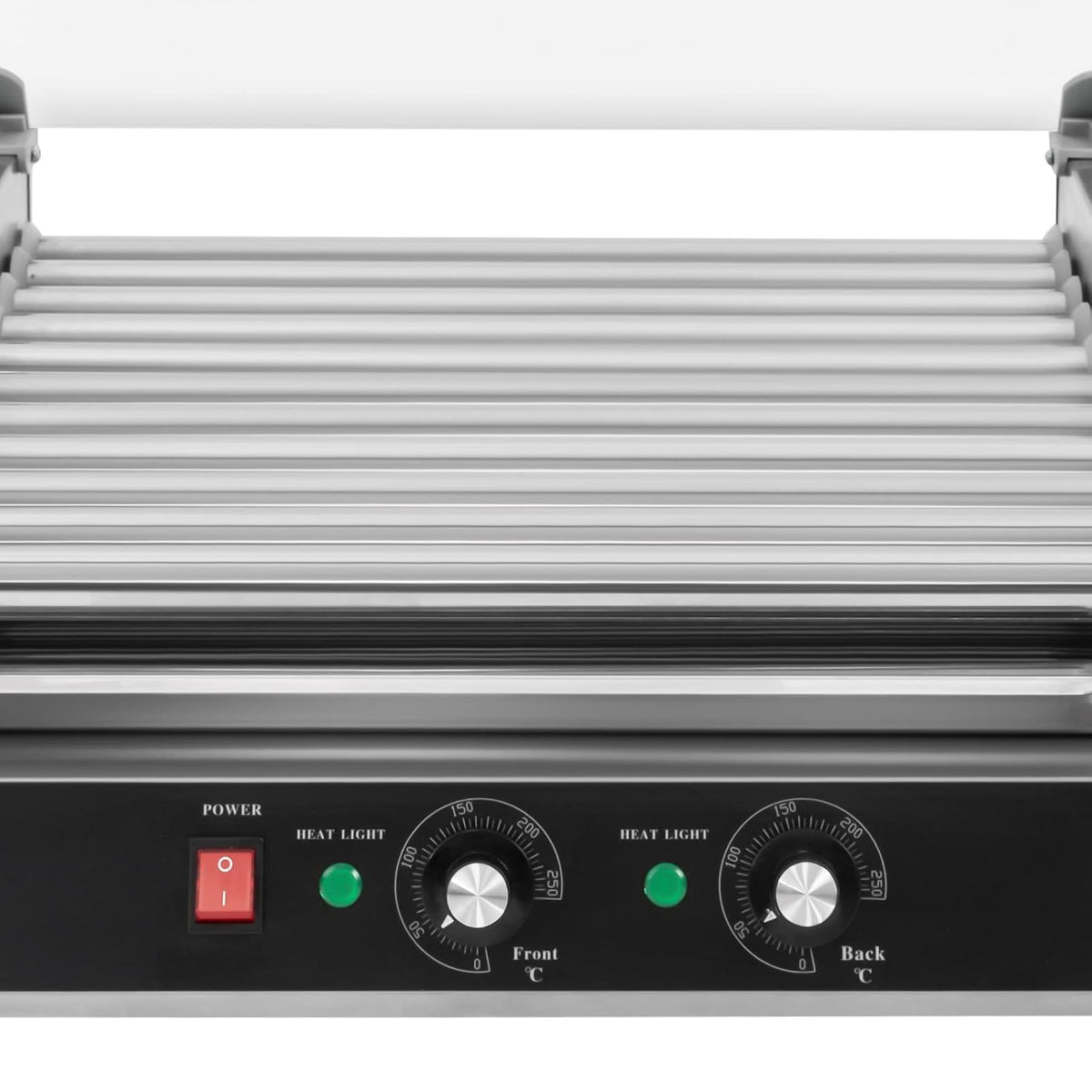 30 Hot Dog 11 Roller Stainless Steel Electric Cook Warmer Machine with Cover C373750
