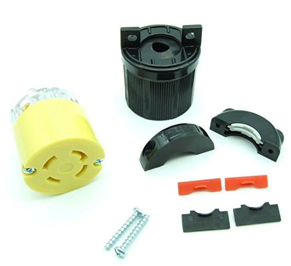20 Amp Plug & Connector Set Black Industrial Grade O829977