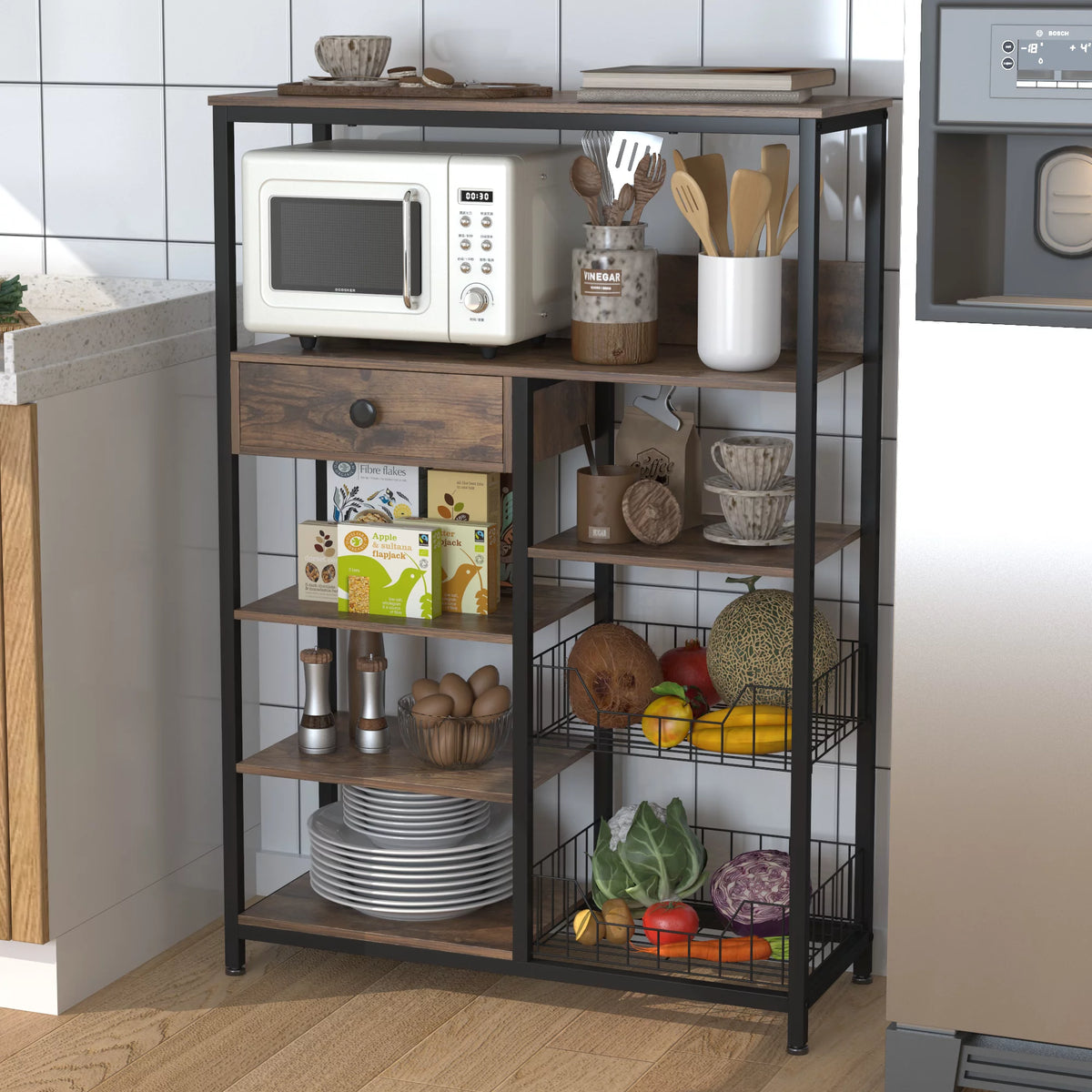 5-Tier Kitchen Bakers Rack with Storage G1151