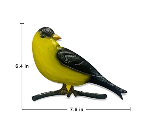 Set of 3 Metal Goldfinches Birds Wall Decorations N840703