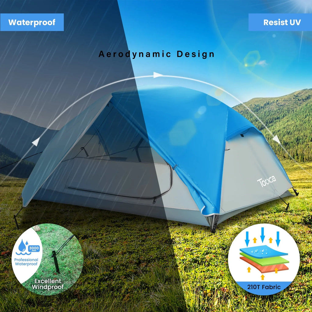 2-3 Person Waterproof Pop Up Camping Tent with Sun Shade H792394