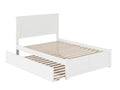 White Full Platform Bed with Trundle Bed T888964