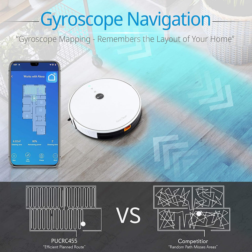 Automatic Robotic Vacuum Cleaner with WiFi App and Gyroscope Mapping C376