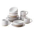 White Round Stoneware 16-Piece Dinnerware Set L36237
