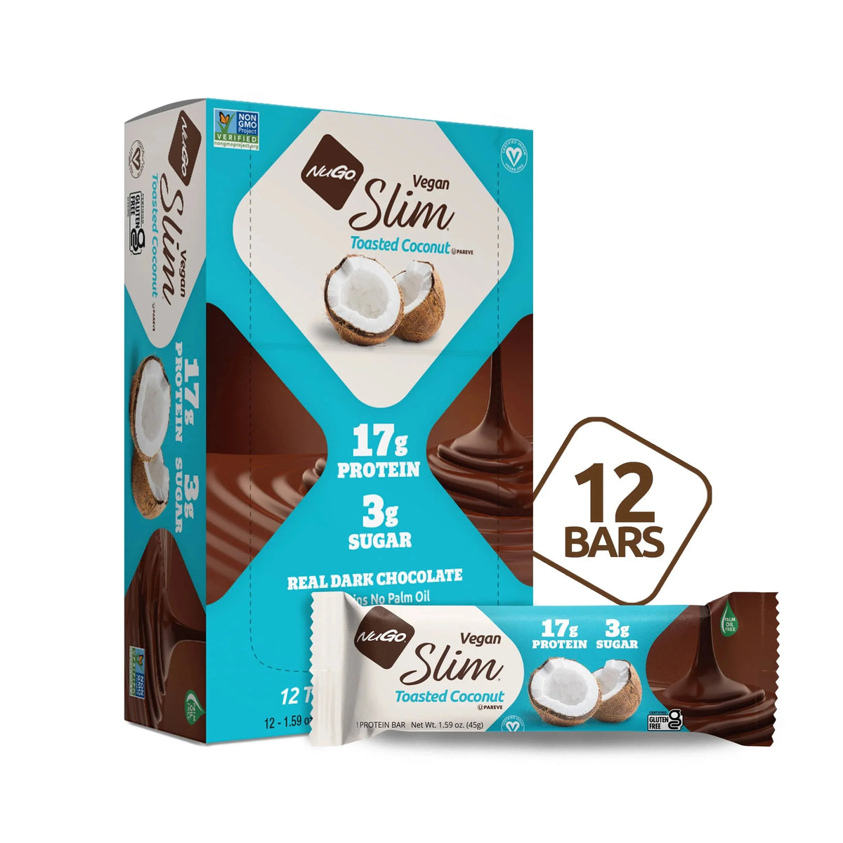Dark Chocolate Toasted Coconut 12 Count Protein Bar X566614