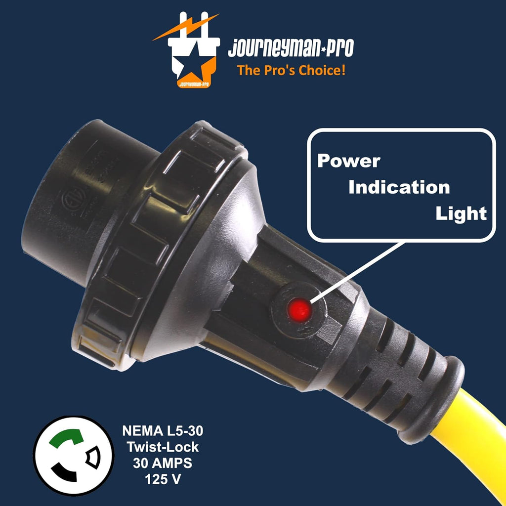 30A RV Power Extension Cord, 50 Feet, 125V, 30 AMP, Twist Lock Q958273