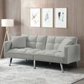 74 Inch Velvet Tufted Futon Sofa Bed with Metal Legs Y164848
