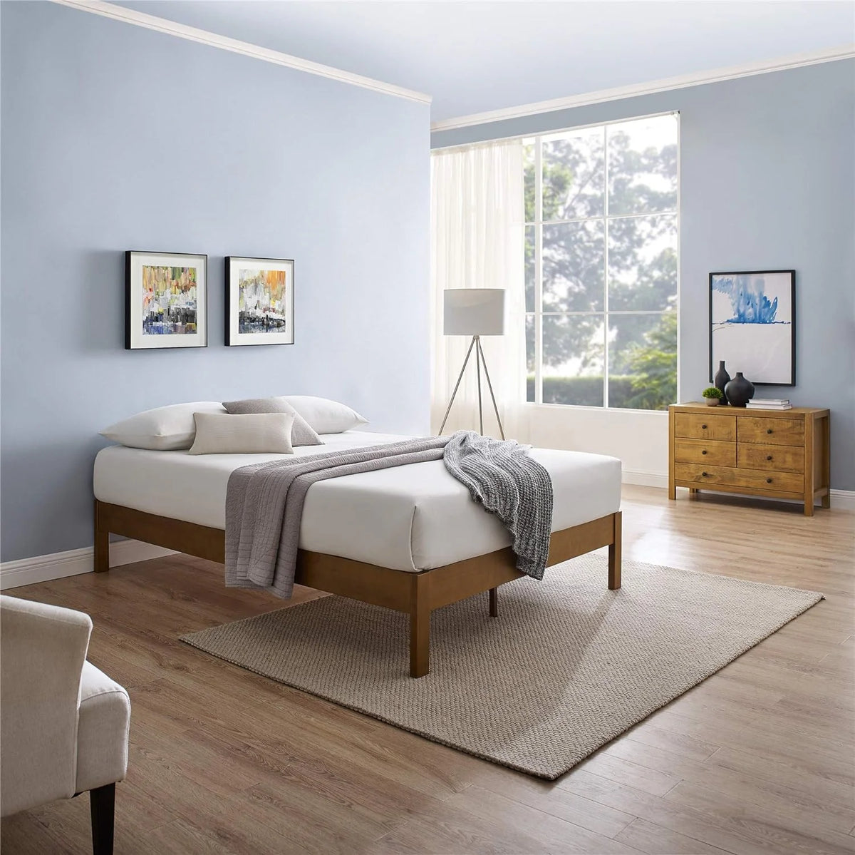 Wood Platform Bed Frame King K6356
