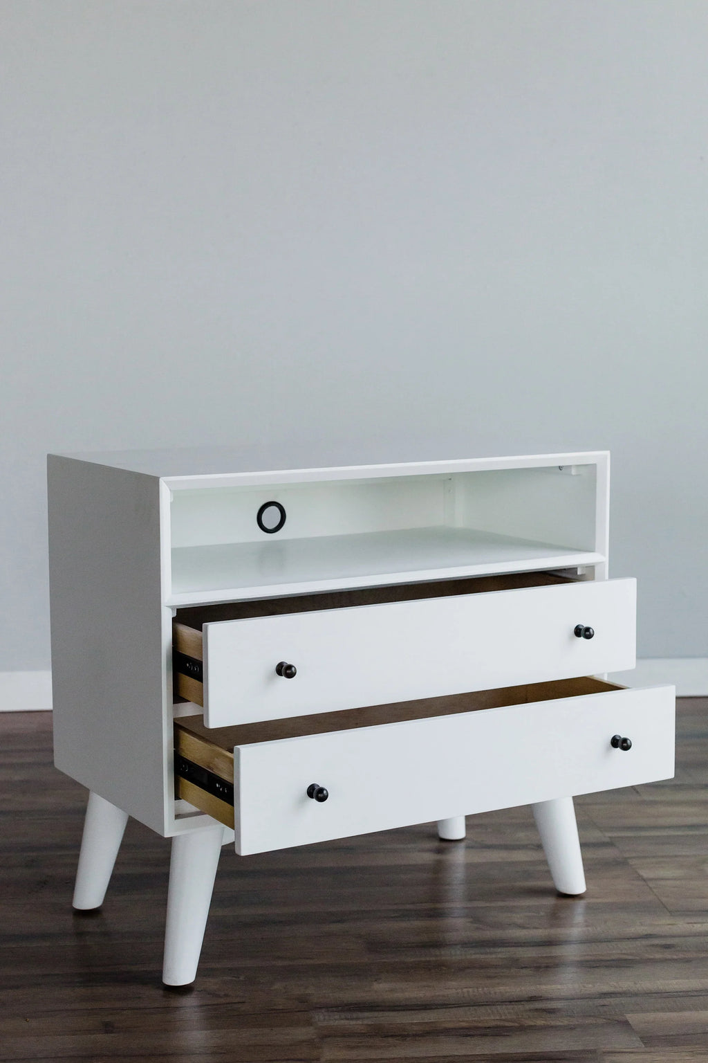 White 2 Drawer Wood Nightstand V352301