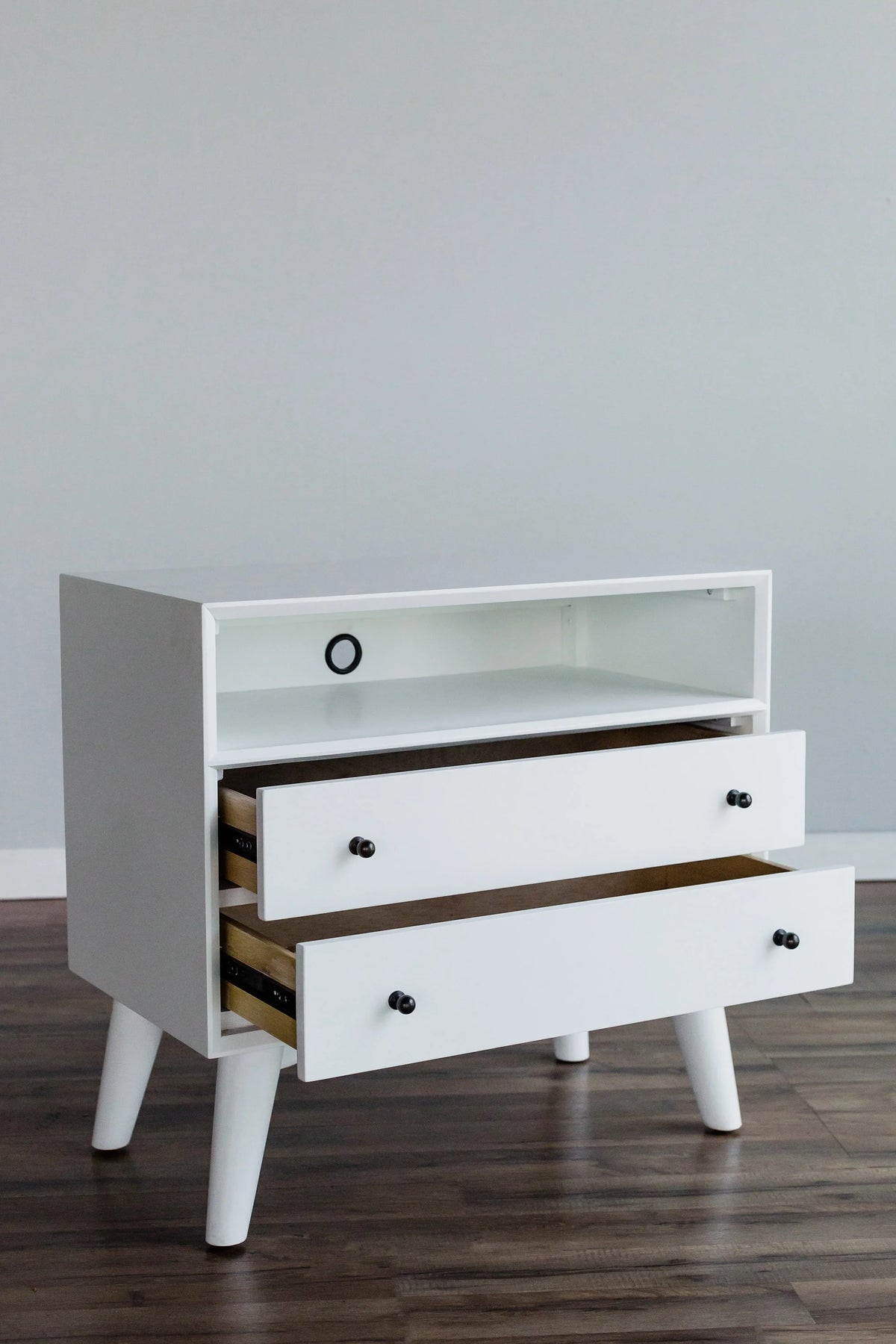 White 2 Drawer Wood Nightstand V352301