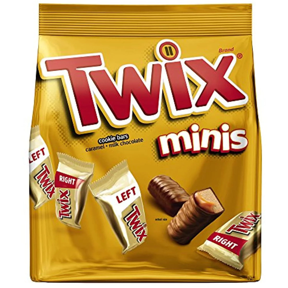 Caramel Chocolate Cookie Bar Candy 9.7 Ounce Bag Pack Of 8 S83058