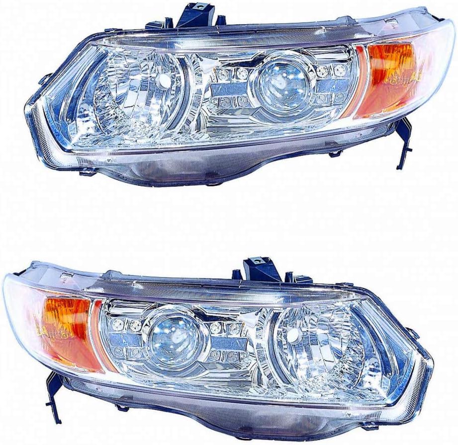 Headlight Assembly Projector Pair Chrome LED M87697