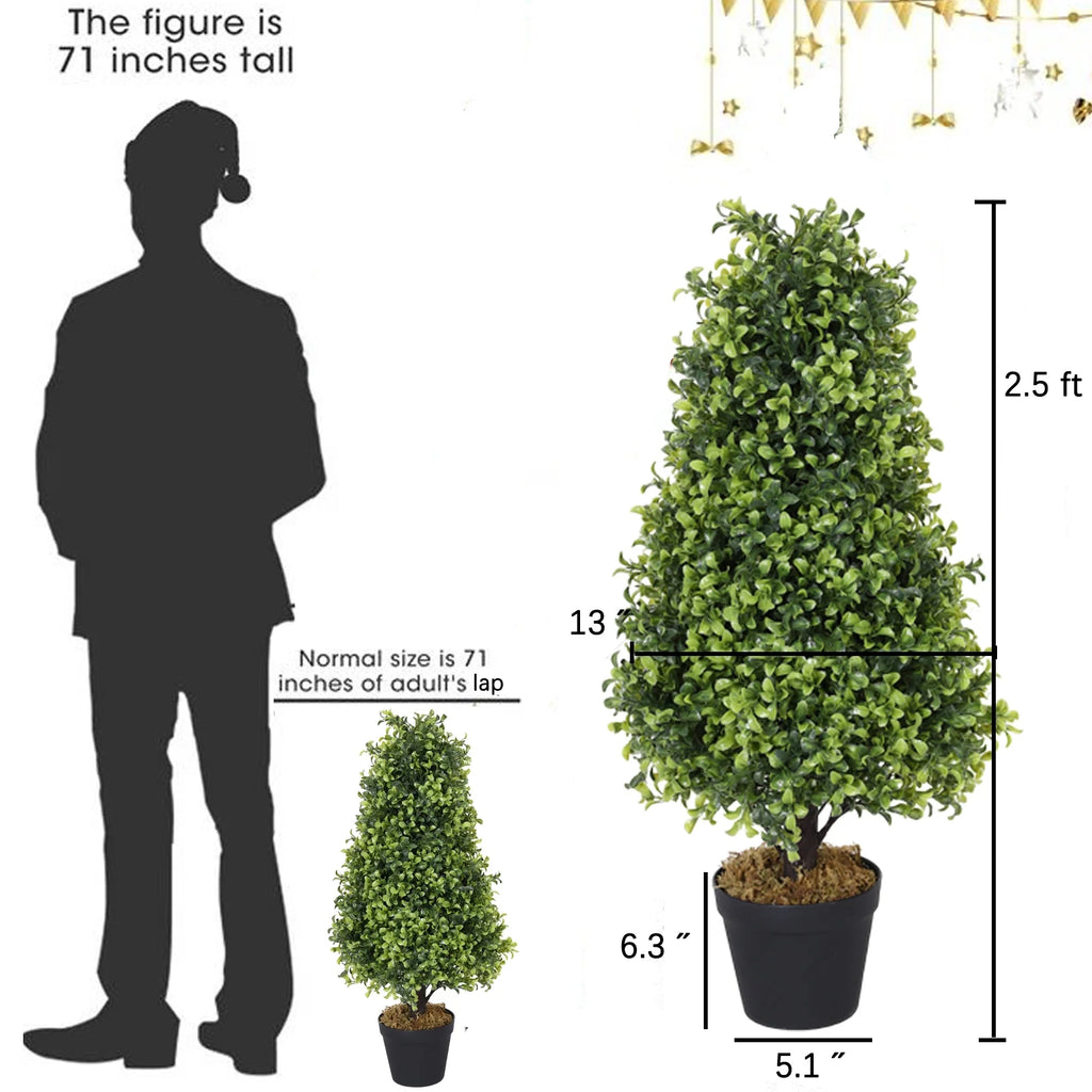 Artificial Topiary Trees 2 Pack 30 Inch Faux Boxwood I4867