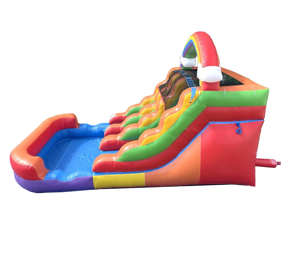 Rainbow Cloud Inflatable Double Water Slide with Blower, 13 Ft G464338