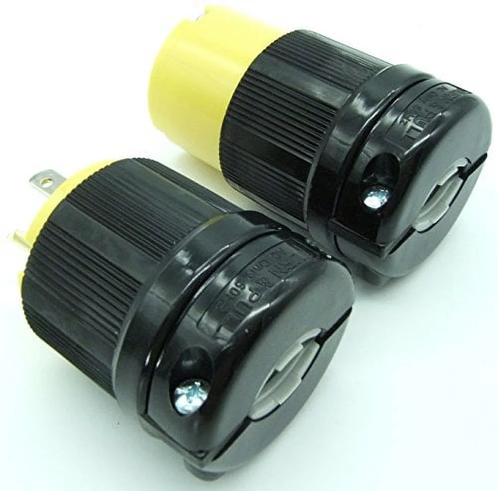 20 Amp Plug & Connector Set Black Industrial Grade O829977