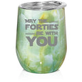 12 oz Double Wall Vacuum Insulated Stainless Steel Stemless Wine Tumbler With Lid F93453