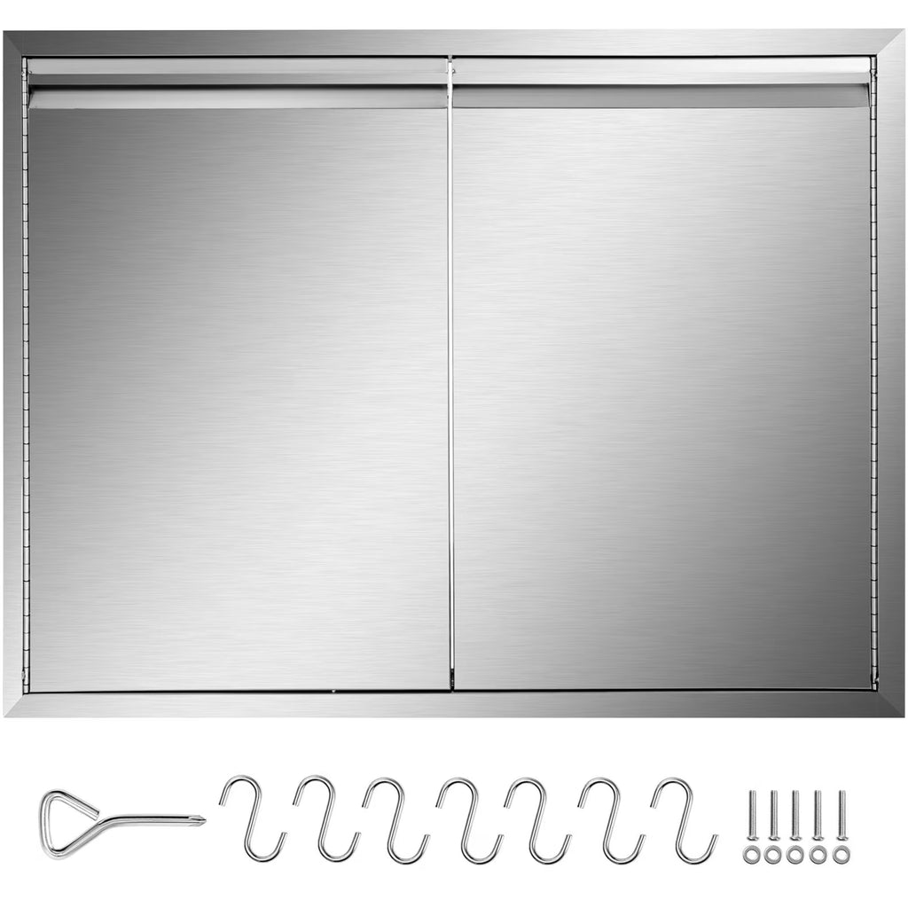 Double Wall Stainless Steel Outdoor Access Door with Hooks Q693808