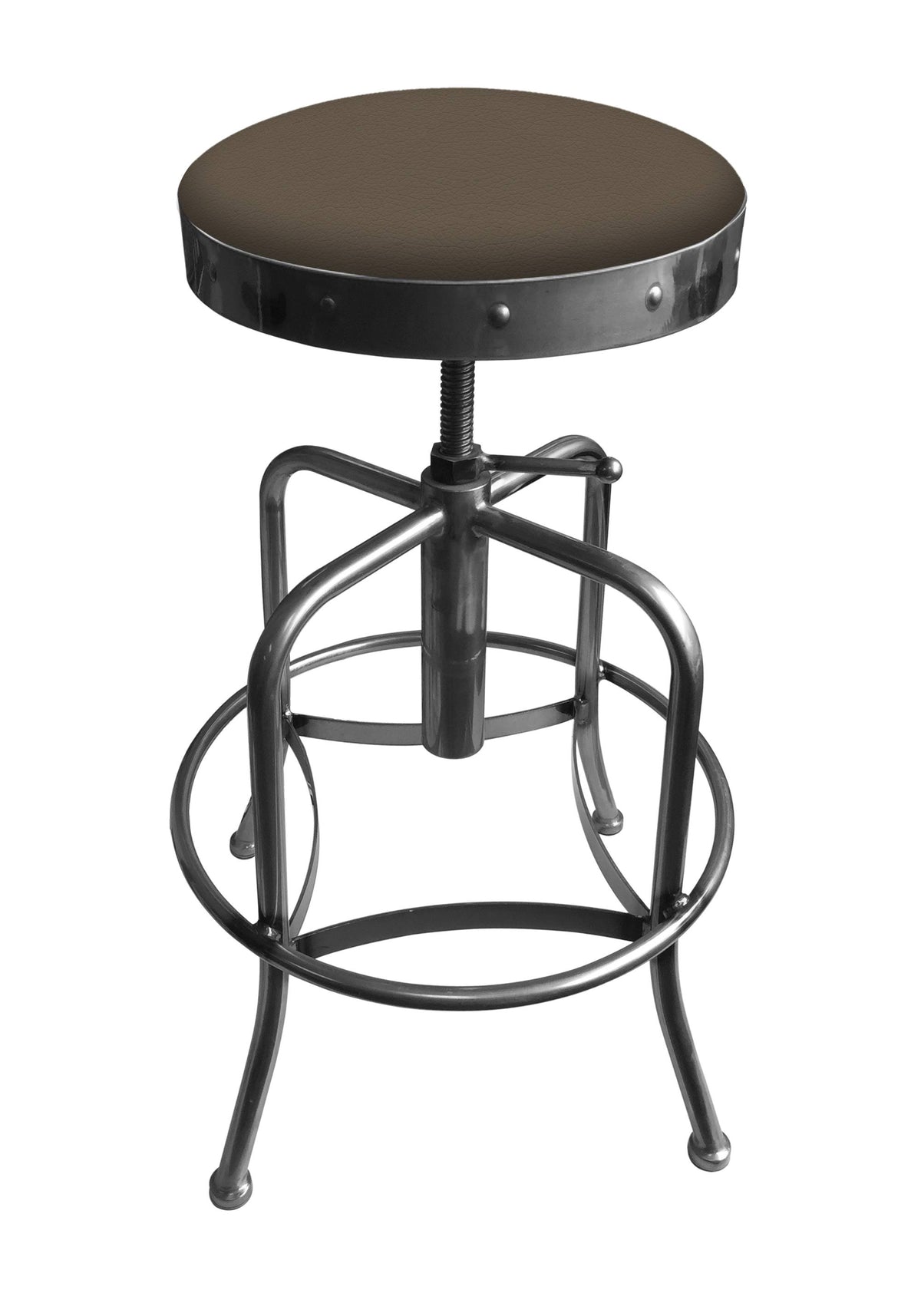 Industrial-Adjustable Stool with Clear Coat Finish V351568