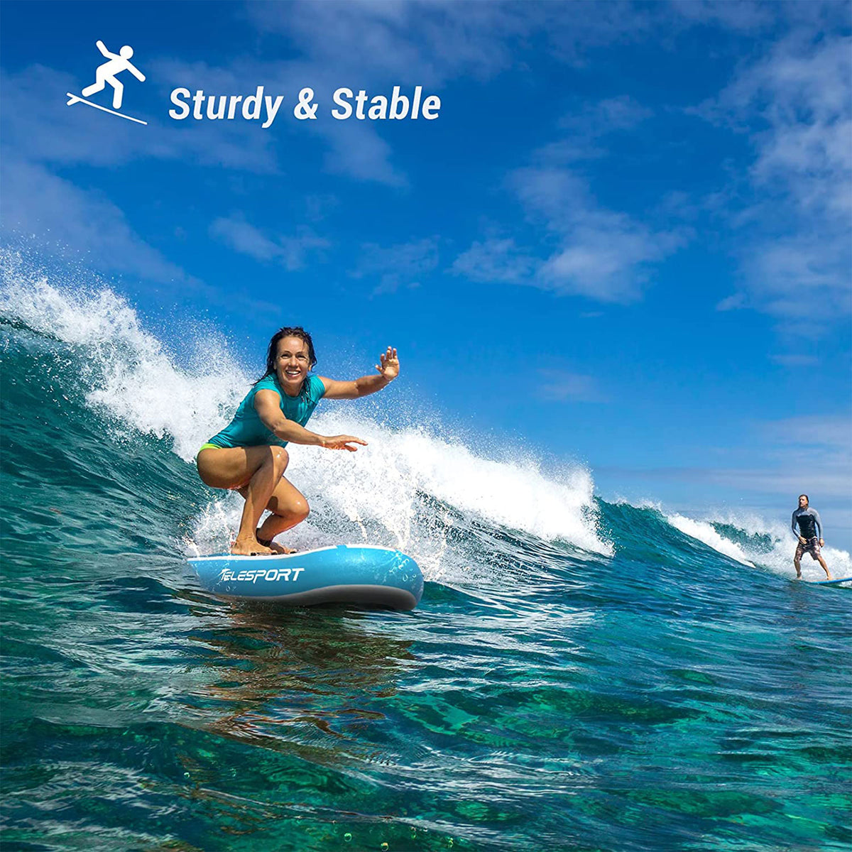 White & Blue Inflatable SUP Paddleboard with Accessories L37280