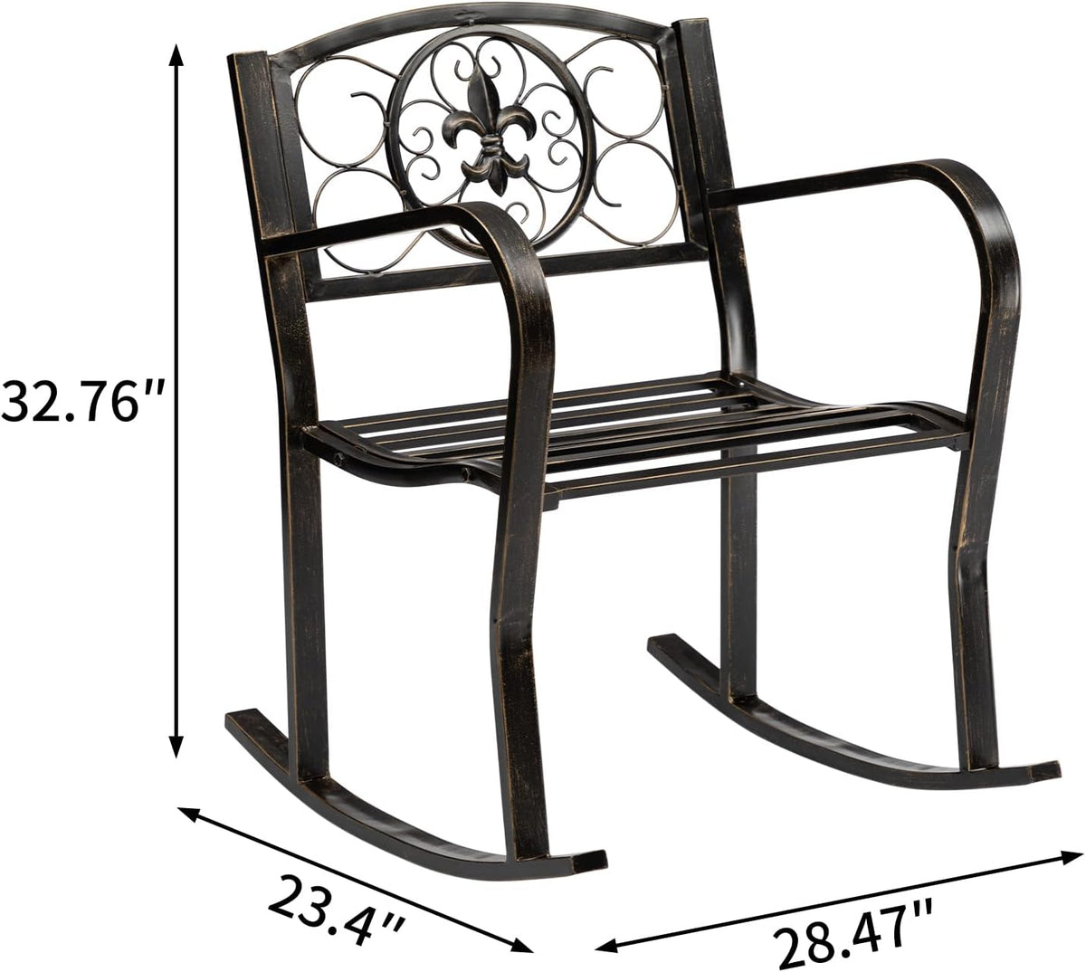 Metal Vintage Rocking Chairs with Back & Armrest L3472