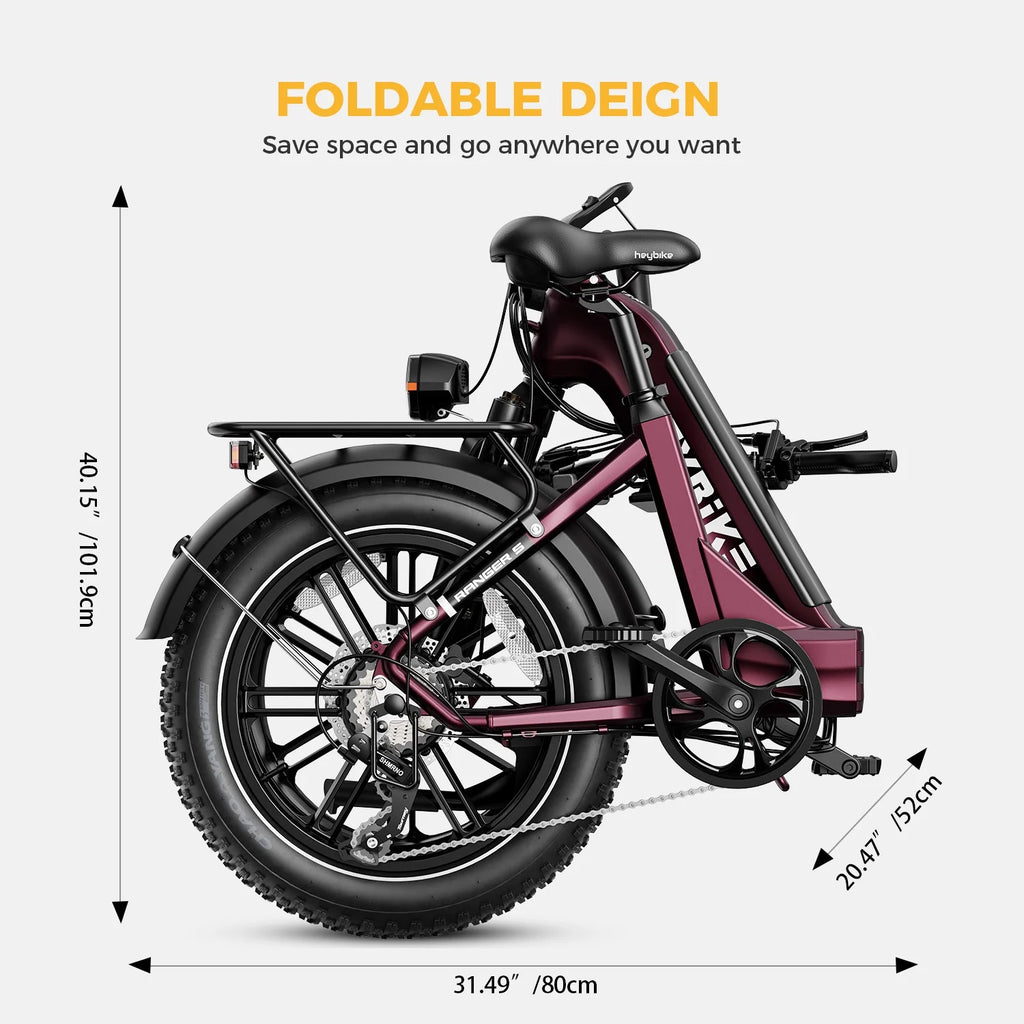 Electric Bike with 48V 14.4AH Removable Battery, 20" x 4.0 Fat Tire S175