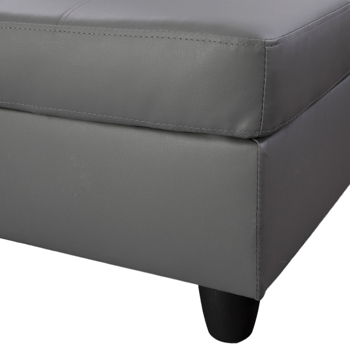L-Shaped 3-Piece Sectional Sofa Couch, Dark Grey F428061