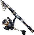 Fishing Rod and Reel Combos, Telescopic Spinning Reel Set, Pack of 2 I62765