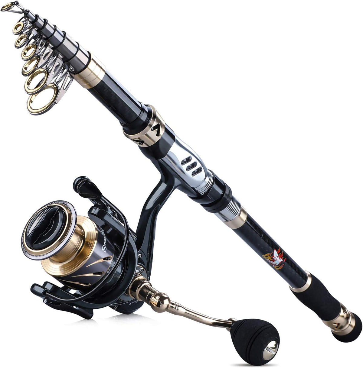 Fishing Rod and Reel Combos, Telescopic Spinning Reel Set, Pack of 2 I62765