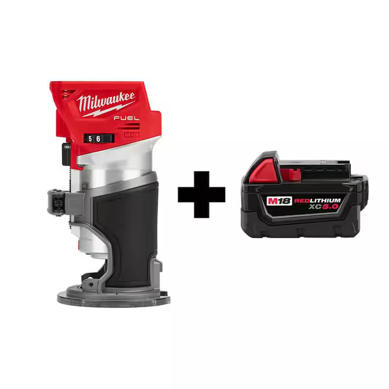 18V Lithium-Ion Brushless Cordless Compact Router with 5.0 Ah Battery H9207
