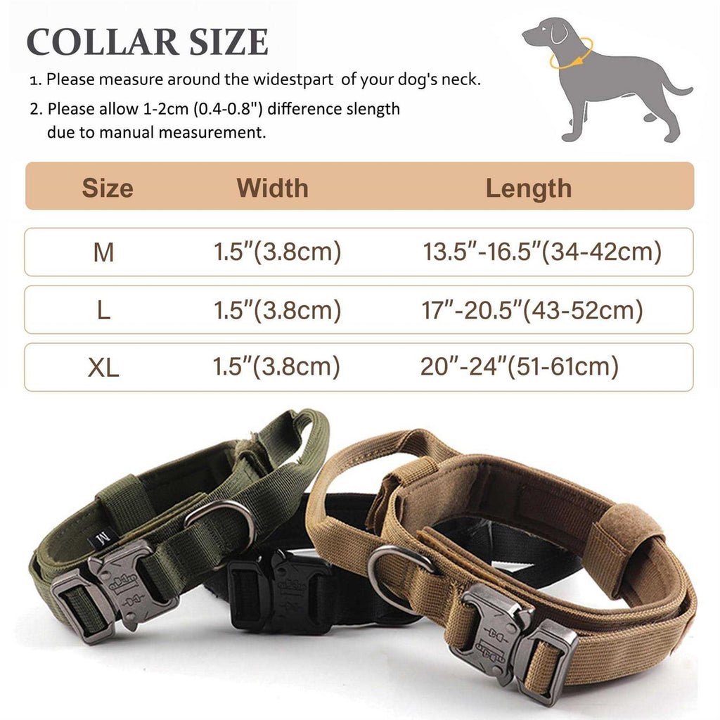 Adjustable Nylon Tactical Dog Collar with Control Handle D47655