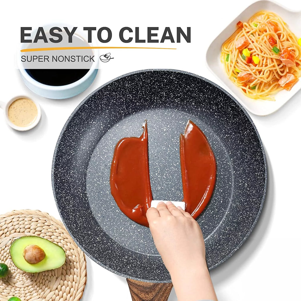 Non Stick Granite 8 Pieces Induction Cookware Set C86387