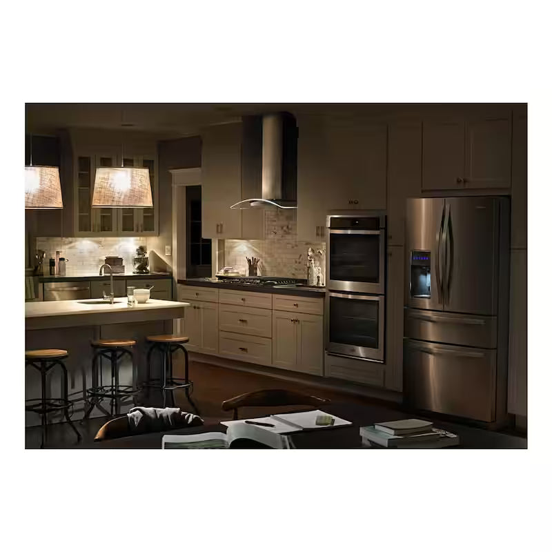 30 in. 400 CFM Curved Glass Island Mount Range Hood with Light in Stainless Steel A54419