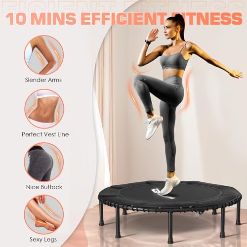 40"/48" Foldable Mini Trampoline with Durable Bungees Y487465
