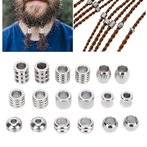 18pcs Stainless Steel Beard Beads V23288