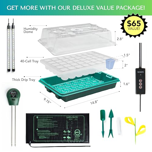 40-Cell Seed Starter Tray with Grow Lights and Heat Mat R931