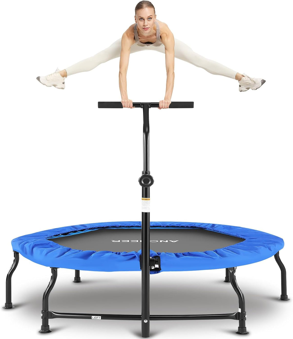 40/50" Foldable Mini Trampoline with Bungees and Adjustable Foam Handle D94198