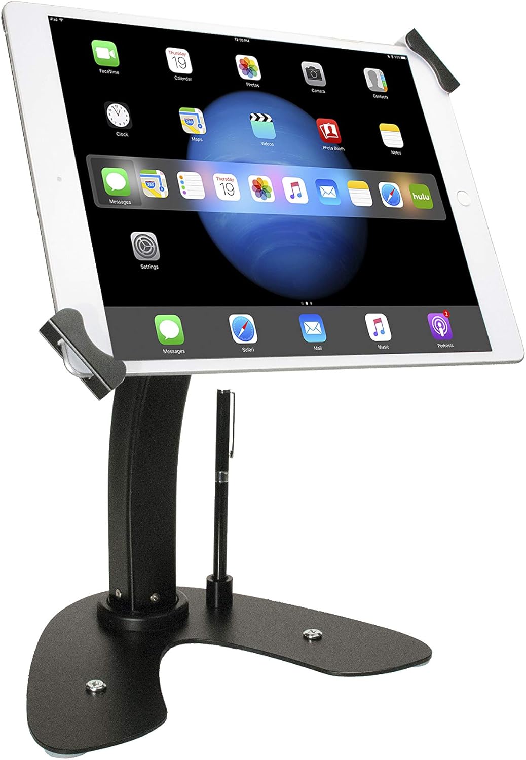 White Dual Kiosk Stand with Locking Case, Cable, Stylus and Tether K40821