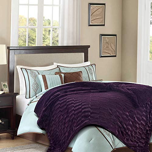 Gray Faux Fur Throw Blanket 50" x 65" D361